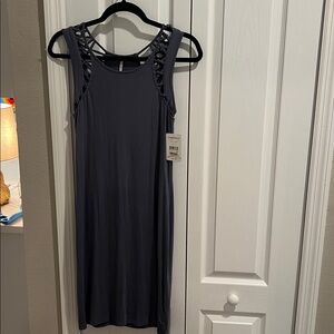 Sleeveless Gray Cutout Detail Maxi Dress